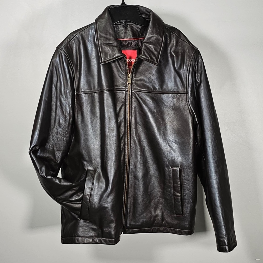EUC IZOD Men's chocolate, Leather Jacket L
